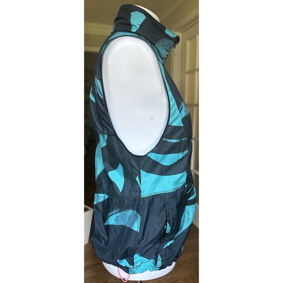 Lululemon Hooded Vest Women's Size 6 Black Blue Geometric Sleeveless Jacket - Picture 6 of 14